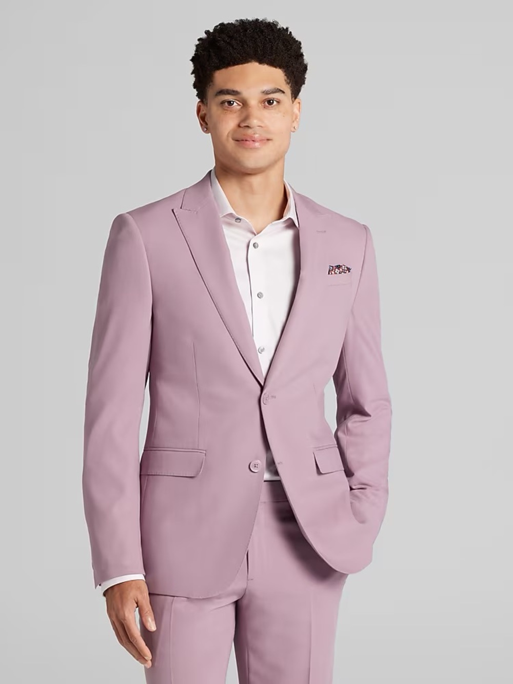 Egara Men’s Skinny Fit Peak Lapel Suit Jacket